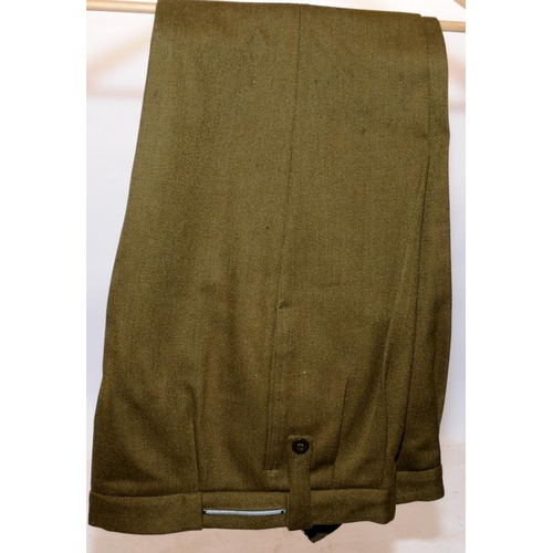 150 - British Army Royal Logistical Corps Uniform tunic and trousers. Approx 38