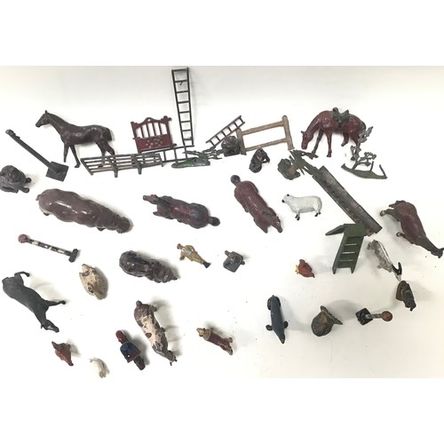 112 - Large quantity of mixed lead animals play worn