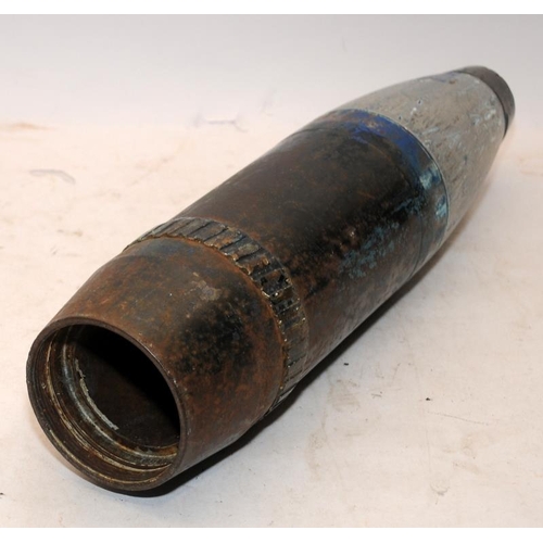 157 - A large and heavy inert artillery shell. 43cms tall