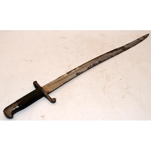 160 - 19thC sword bayonet manufactured by German company Peter D Luneschloss. Blade length 58cms, o/all le... 