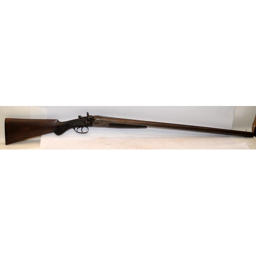 169 - Replica antique double barrel two trigger shotgun with working cocking and trigger mechanism. This f... 