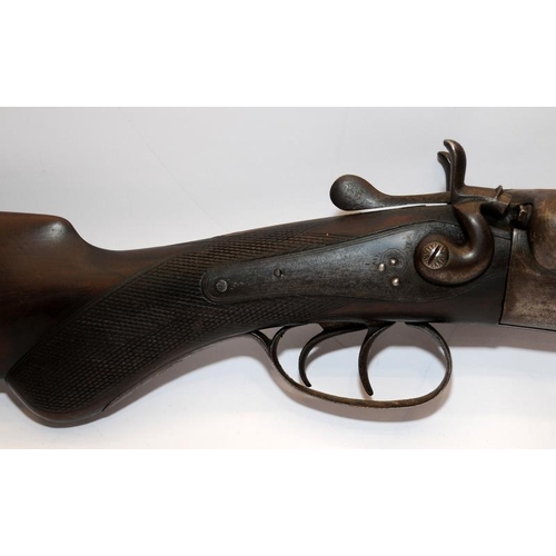 169 - Replica antique double barrel two trigger shotgun with working cocking and trigger mechanism. This f... 