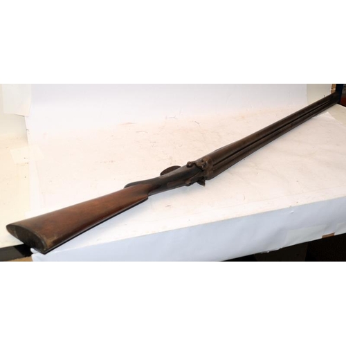 169 - Replica antique double barrel two trigger shotgun with working cocking and trigger mechanism. This f... 