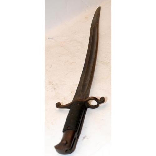 171 - Antique sword bayonet, no discernible markings, probably Victorian era British military issue. Blade... 