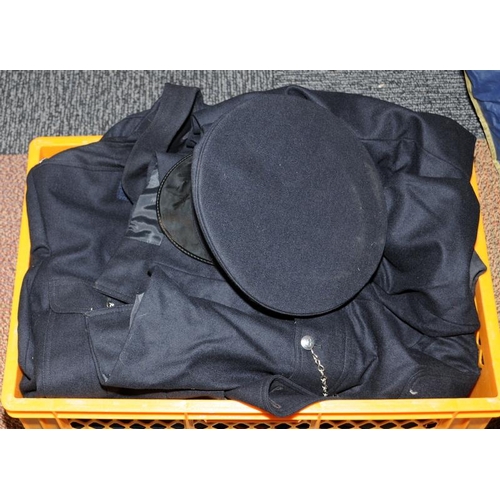 178 - 3 sets of HM Prison Service uniform jackets and trousers c/w 1 uniform cap (missing badge)