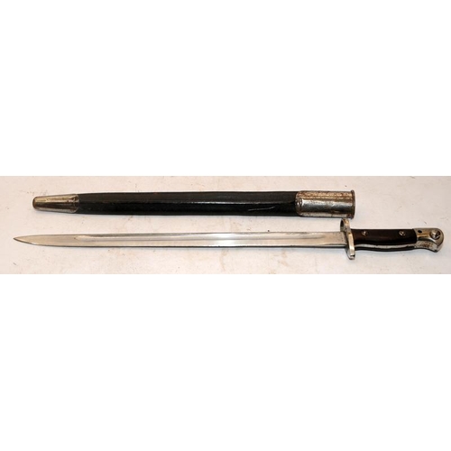 180 - WW1 British Military issue Wilkinson 1907 Pattern bayonet with scabbard. Blade length 43.5cms, o/all... 