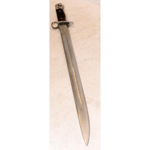 180 - WW1 British Military issue Wilkinson 1907 Pattern bayonet with scabbard. Blade length 43.5cms, o/all... 