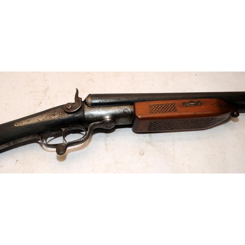 174 - Replica antique double barrel two trigger shotgun with working cocking and trigger mechanism. This f... 