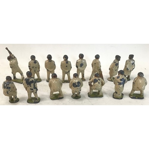 87 - Rare Pixyland Kew 1920’s hollow lead cricket players x 15. Some loss of paint but no damage.