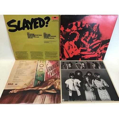 153 - SELECTION OF 4 VINYL ROCK RELATED ALBUMS. Here we have 2 x Slade vinyl albums ‘kSlayed + Slade Alive... 