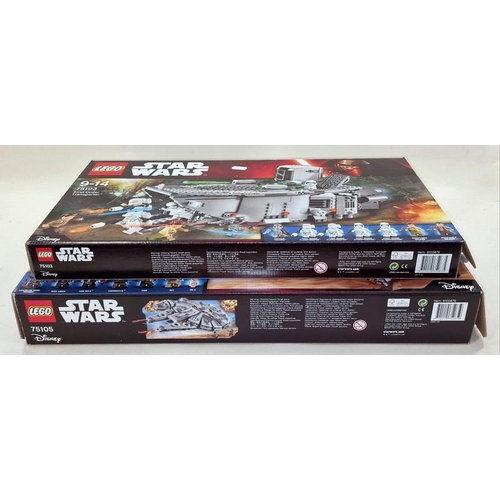 205 - Lego Star Wars The Force Awakens empty boxes to include #75103 First Order Transporter and #75105 Mi... 