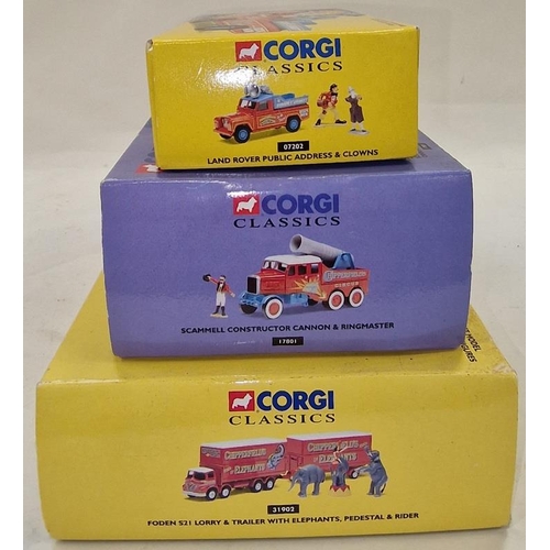 289 - Corgi Classics Chipperfields Circus boxed group to include 31902, 17801 and 07202. All in excellent ... 