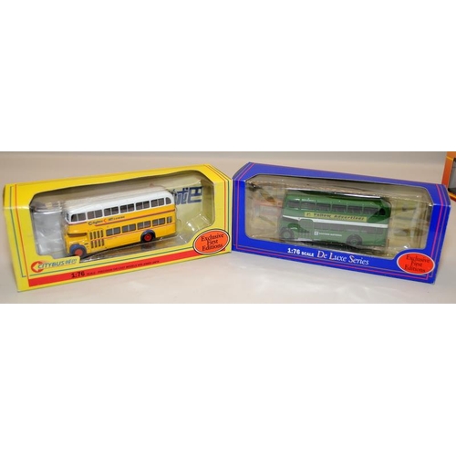 345 - A collection of boxed die-cast buses and coaches, EFE. Oxford etc. All models excellent in very good... 