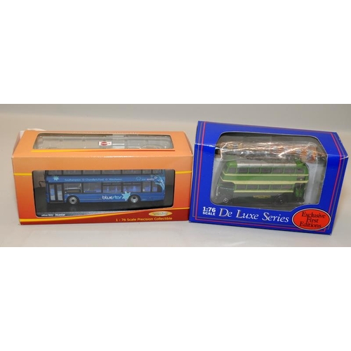 345 - A collection of boxed die-cast buses and coaches, EFE. Oxford etc. All models excellent in very good... 