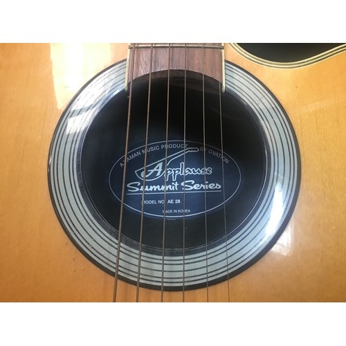 455 - APPLAUSE BY OVATION AE - 28 ELECTRO ACOUSTIC GUITAR. This electro acoustic guitar has a narrow neck ... 