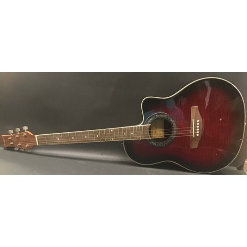 451 - MARTIN SMITH ELECTRO ACOUSTIC GUITAR. This is model No. R 202 and is 6 string with bowl back body an... 