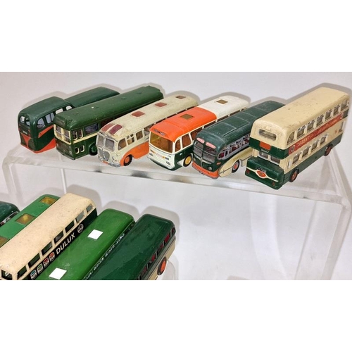 301 - Collection of vintage and modern unboxed play worn die cast coaches to include some Dinky examples (... 