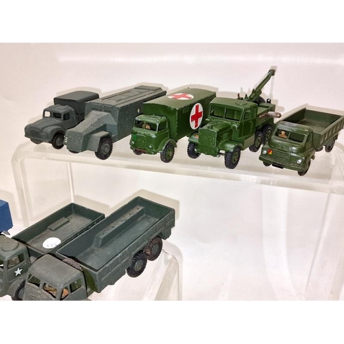 302 - Vintage group of unboxed play worn die cast military vehicles mainly examples by Dinky (15).