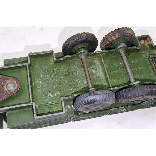 302 - Vintage group of unboxed play worn die cast military vehicles mainly examples by Dinky (15).