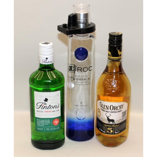 21 - 3 mixed bottles of alcoholic spirit Vodka, Gin, and Whisky ref 83, 84, 85