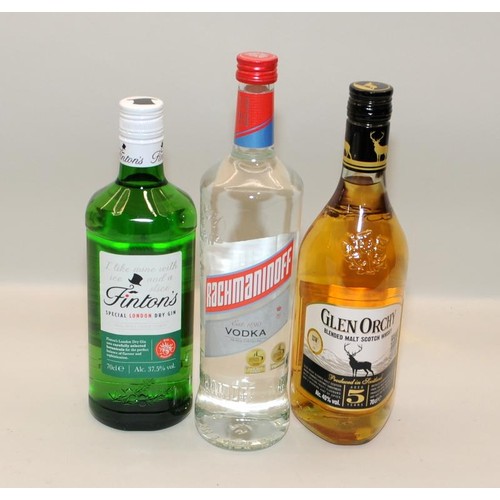 13 - 3 mixed bottles of alcoholic spirit Vodka Whisky and Gin ref 83,85,85