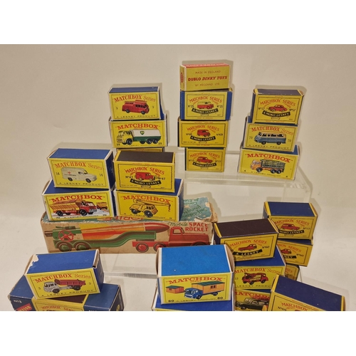 313 - Collection of vintage Matchbox and Dinky die cast collectable empty boxes. No models included (39).