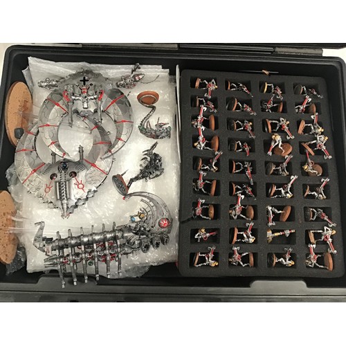 154 - Warhammer carry case with models and vehicles