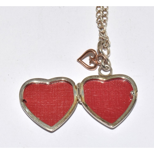 170 - Clogau 9ct gold/silver locket heart and chain.