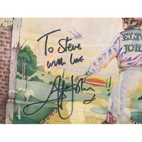 466 - ELTON JOHN AUTOGRAPHED VINYL LP RECORD. This is a copy of the “Goodbye Yellow Brick Road” album with... 