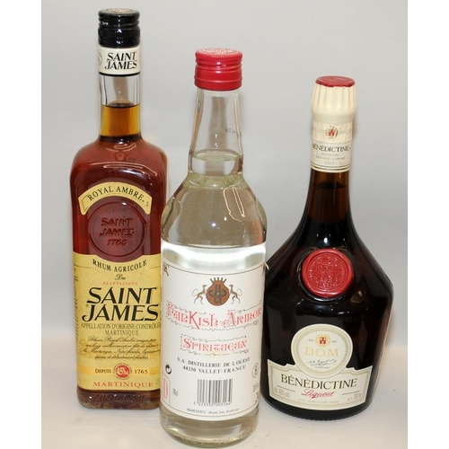 57 - 3 bottles alcohol to include Benedictine Liqueur. Ref:W