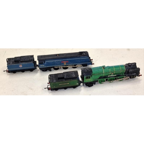 26 - Two OO Gauge locomotives and tenders to include British Railways Yeovil 34004 and Southern Lyme-Regi... 