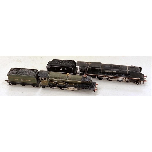 28 - Two OO gauge locomotives and tenders to include LMS City of Stoke-On-Trent 6254 and Great Western De... 