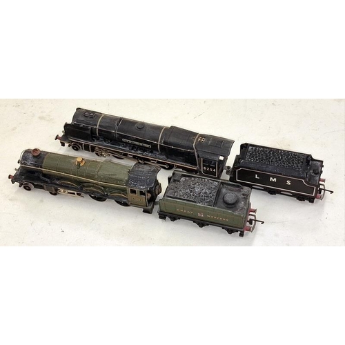 28 - Two OO gauge locomotives and tenders to include LMS City of Stoke-On-Trent 6254 and Great Western De... 