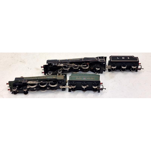 28 - Two OO gauge locomotives and tenders to include LMS City of Stoke-On-Trent 6254 and Great Western De... 