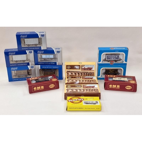 76 - Collection of boxed Dapol OO Gauge wagons together with others from Airfix and some unbuilt model ki... 