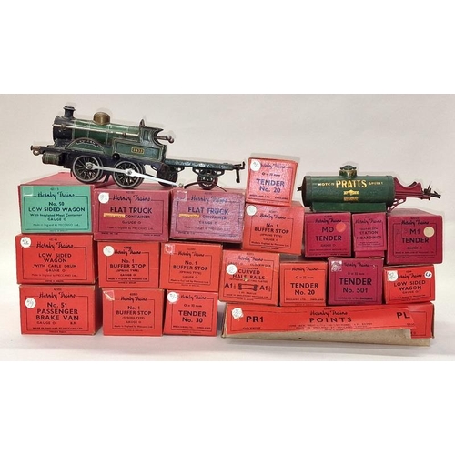 95 - Hornby O Gauge vintage large group of Wagons, Trucks, Tenders, Track and other items. Good lot to so... 