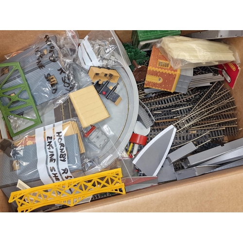 102 - Box of OO Gauge railway items to include track.