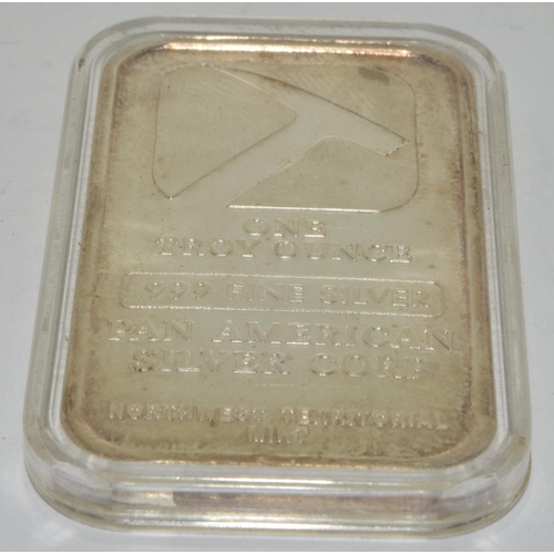 186 - 1oz Silver Ingot. ref W