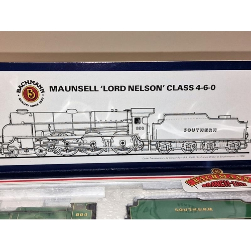 124 - Bachmann OO Gauge Lord Nelson 864 Martin Frobisher Locomotive boxed in excellent condition.