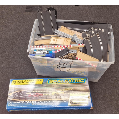 220 - Quantity of Scalextric track and controllers to include a car