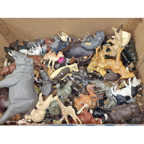 222 - Large quantity of both plastic and lead Zoo animals to include 