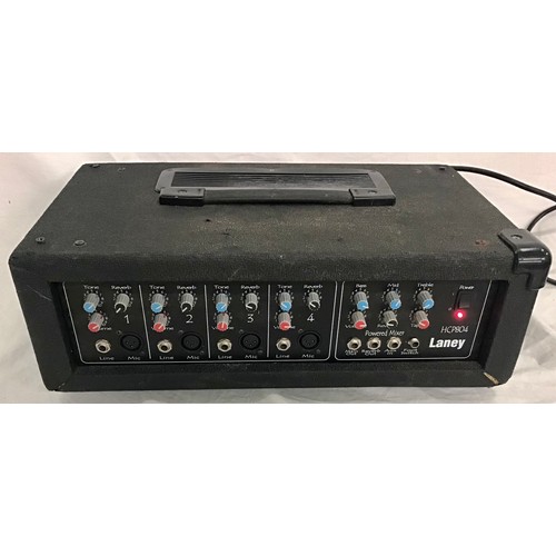 109 - LANEY POWERED MIXER AMPLIFIER. Model No HCP-804. Powers up when plugged in.