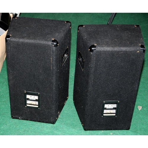 107 - Pair of ProSound PA floor standing speakers with protective covers. 58cms tall. Ref:W