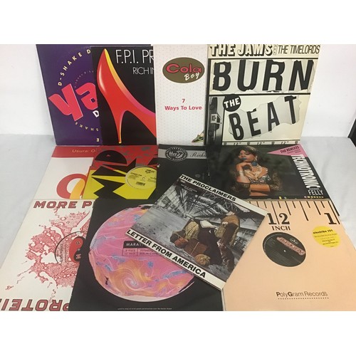 241 - VARIOUS DANCE RELATED VINYL 12” SINGLES. This box contains UK & USA vinyl 12” from various artists t... 