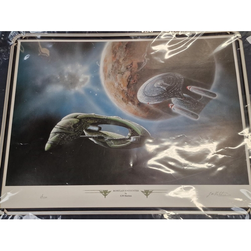 475 - G.W. Hutchings Star Trek set of three limited edition embossed prints to include 