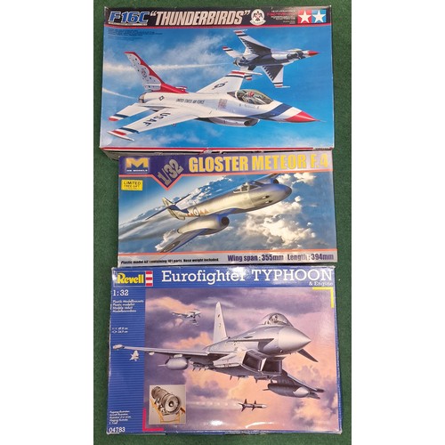 276 - Three boxed unbuilt aircraft model kits to include examples by Revell and Tamiya (3).