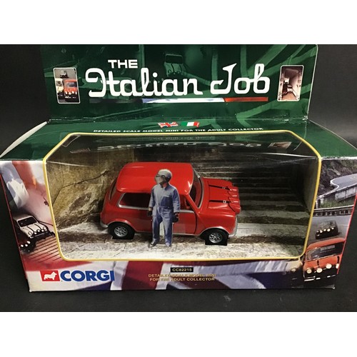 406 - Corgi  The Italian Job Diorama with red mini CC82217 plus Red Boxed mini CC82215. Supplied here in o... 