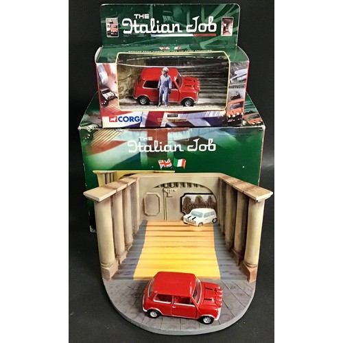 406 - Corgi  The Italian Job Diorama with red mini CC82217 plus Red Boxed mini CC82215. Supplied here in o... 