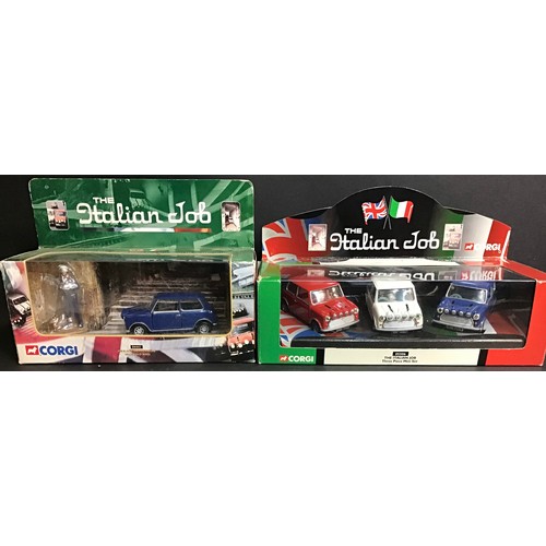 407 - The Italian Job Collection of Corgi boxed cars to include - white mini with figure and gold bars (04... 