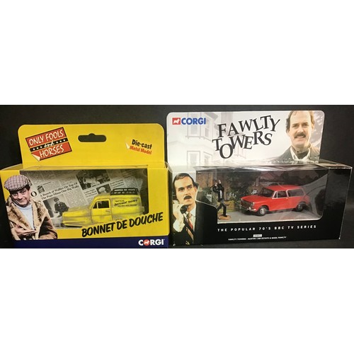 413 - Collection of Corgi TV comedy related vehicles. Here we have a Fawlty Towers Red Austin 1300 estate ... 